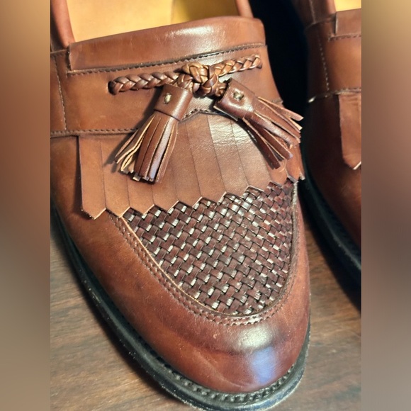 ALLEN EDMONDS Cody Woven Front Tassel Loafers Chili Brown Size 11.5 - Picture 6 of 11
